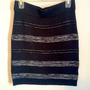 Black & Silver Knit Skirt